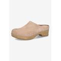 Extra Wide Width Women's Motto Clog Mule by Bella Vita in Almond Suede Leather (Size 11 WW)