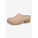 Extra Wide Width Women's Motto Clog Mule by Bella Vita in Almond Suede Leather (Size 11 WW)