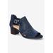 Extra Wide Width Women's Illiana Sandal by Bella Vita in Navy Suede Leather (Size 8 WW)