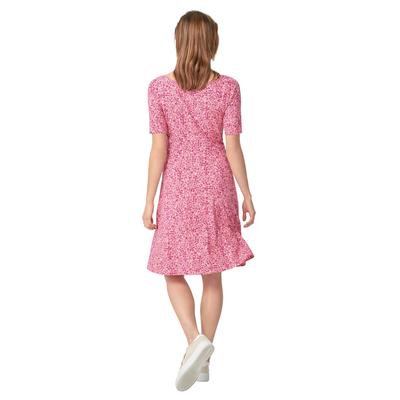 Plus Size Women's Short Sleeve Fit & Flare Knit Dress by ellos in Pink Ditsy Floral (Size 26/28)
