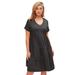 Plus Size Women's Tiered Tee Dress by ellos in Black (Size 10/12)