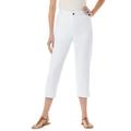 Plus Size Women's Perfect 5-Pocket Relaxed Capri With Back Elastic by Woman Within in White (Size 26 W)