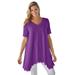 Plus Size Women's Lace Hankey Hem Tunic by Woman Within in Purple Orchid (Size 1X)