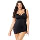 Plus Size Women's Adjustable Two Piece Swimdress by Swimsuits For All in Black (Size 8)