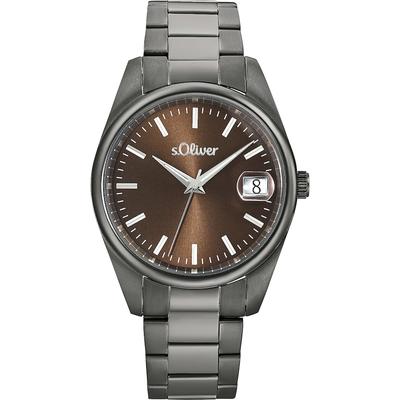 s.Oliver - Herrenuhr Edelstahl Herrenuhren 1 ct