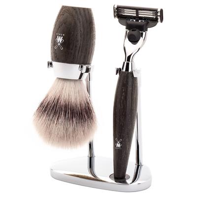 Mühle KOSMO 3-teiliges Rasierset, Silvertip Fibre®, mit Gillette® Mach3® Griffmaterial Mooreiche Herren Image