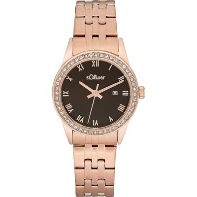 s.Oliver Damenuhr Edelstahl roségold Damen Image