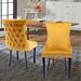 Rosdorf Park Damaree Tufted Velvet Wingback Parsons Chair Wood/Upholstered/Velvet in Yellow | 37 H x 25.6 W x 19.7 D in | Wayfair