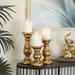 3 Piece Wood Tabletop Candlestick Set in Yellow Laurel Foundry Modern Farmhouse® | 10.5 H x 4.3 W x 4.35 D in | Wayfair