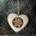 The Holiday Aisle® Heart w/ Snowflake Holiday Shaped Ornament Metal in Gray/Yellow | 3 H x 3 W x 0.5 D in | Wayfair