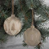 The Holiday Aisle® 2 Piece Christmas Tree Ball Ornament Set Metal in Brown/Yellow | 4 H x 3 W x 3 D in | Wayfair E41202020F504CF4B23B72C1E5285139