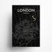 17 Stories London Canada City Map - Unframed Graphic Art Set Paper in White/Black | 36 H x 24 W x 0.05 D in | Wayfair