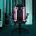 Inbox Zero Faux Leather Chair w/ Floor Protector Mat Set, PU Computer Gaming Racer Seat w/ Flip-Up Handrail Faux Leather in Pink/White/Black | Wayfair