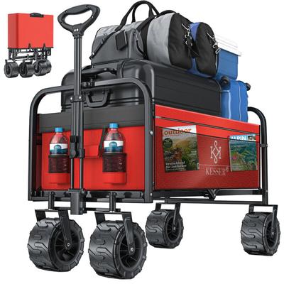 Bollerwagen faltbar mit Breite Reifen Handwagen Transportkarre Gerätewagen inkl. 2 Netztaschen Image