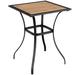 Costway Patio Square Bar Table Wood-Like Tabletop Metal Frame Garden - See Details