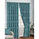 Prime Linens Floral Jacquard lined Pencil Pleat for Living Room Curtains Fully Lined Modern Panels for Bedroom with 2 Free Tie Backs (W 90'' x L 90''(228 x 228Cm, Teal)