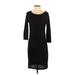 Old Navy Casual Dress - Sheath Scoop Neck 3/4 Sleeve: Black Solid Dresses - Women's Size Small