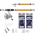 Mitchell Neuron Surf Combo Set, Fishing Rod and Reel Combo with Lures, Ready to Go Fishing, Spinning Combos, Sea - Surfcasting Fishing,Unisex, White/Silver/Orange, 3.9m | 80-150g