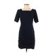 Ann Taylor Factory Casual Dress - Sheath: Blue Solid Dresses - Women's Size 0