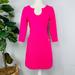 Lilly Pulitzer Dresses | Lilly Pulitzer Hot Pink Fuscia Bubble Gum Mid Sleeve Casual Pocket Dress | Color: Gold/Pink | Size: S