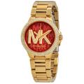 Michael Kors Accessories | New! Michael Kors Gold Mk Diamond Dial Watch W/ Box | Color: Gold/Red | Size: 33mm