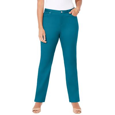 Plus Size Women's Sateen Stretch Pant by Catherines in Deep Teal (Size 26 WP)