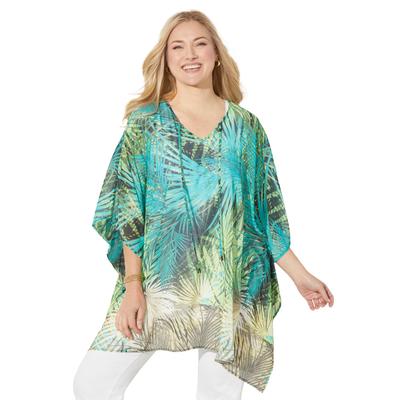 Plus Size Women's Georgette Peasant Poncho by Cath...