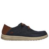 Skechers Men's Relaxed Fit: Melson - Planon Sneaker | Size 8.5 Extra Wide | Navy | Textile/Leather/Synthetic