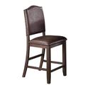 Williston Forge Counter Height Chair w/ Leatherette Seat & Rivets, Set Of 2 Wood/Leather in Brown | 40 H x 20 W x 24 D in | Wayfair