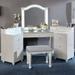 Ulru Transitional Solid Wood 3-Piece Makeup Vanity Set with LED by Furniture of America