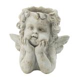 A&B Home 8-inch Gray Cherub Angel Outdoor Planter