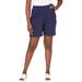 Plus Size Women's Soft Ease Knit Shorts by Jessica London in Navy (Size 3X)