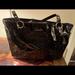 Coach Bags | Coach Embossed Logo, Patent Leather Handbag (Tote) | Color: Black | Size: 10”H X 16”W X 5”D