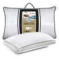 Sealy Airflow Memory Foam Pillow - Ventilated Memory Foam Bed Pillow for Cool Sleep with Dupont Fibres and Cotton Quilted Cover - Medium Firmness Ideal for Side and Back Sleepers White 551212GE