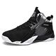 Men's Breathable Knit Fabric Comfortable High-Top Trainers Shoes Shoes Basketball Shoes Casual Sneakers Black 5 UK