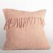 Dakota Fields Peach w/ Fringe Cotton Waffle Weave Cushion Cover Cotton Blend | 18 H x 18 W x 1 D in | Wayfair FB838E4F52CD4AA5946B1280AEF4A29F