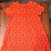 Lularoe Dresses | Lularoe Xs Short Sleeve Red Flowered Dress | Color: Red | Size: Xs