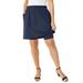 Plus Size Women's Everyday Stretch Cotton Skort by Jessica London in Navy (Size M)