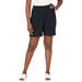 Plus Size Women's Soft Ease Knit Shorts by Jessica London in Black (Size M)