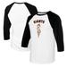 Youth Tiny Turnip White/Black San Francisco Giants Triple Scoop Raglan 3/4 Sleeve T-Shirt