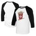 Women's Tiny Turnip White/Black Los Angeles Angels Hot Bats 3/4-Sleeve Raglan T-Shirt