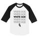 Toddler Tiny Turnip White/Black Chicago White Sox Stacked Raglan 3/4 Sleeve T-Shirt