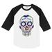 Infant Tiny Turnip White/Black Toronto Blue Jays Sugar Skull Raglan 3/4 Sleeve T-Shirt