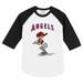 Toddler Tiny Turnip White/Black Los Angeles Angels Slugger Raglan 3/4 Sleeve T-Shirt