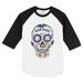 Infant Tiny Turnip White/Black New York Mets Sugar Skull Raglan 3/4 Sleeve T-Shirt