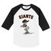 Infant Tiny Turnip White/Black San Francisco Giants Slugger Raglan 3/4 Sleeve T-Shirt