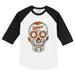 Infant Tiny Turnip White/Black Baltimore Orioles Sugar Skull Raglan 3/4 Sleeve T-Shirt