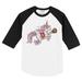 Toddler Tiny Turnip White/Black St. Louis Cardinals Unicorn Raglan 3/4 Sleeve T-Shirt