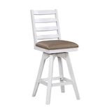 Sand & Stable™ Emmalyn Swivel Counter & Bar Stool Wood/Upholstered in Gray | 46 H x 18 W x 23 D in | Wayfair 34763F3F690E4C709F14B077FCF240A5