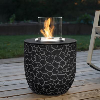 muenkel design Vigo [Ethanol Feuerstelle für den Innen- und Außenbereich]: Mosaik schwarz-grau - ohne Schutzhülle